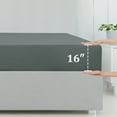 thumbnail image 4 of Bamboo Fitted Sheet Soft Silky Cooling Sheets with 16" Deep Pocket Slate Gray Twin, 4 of 7