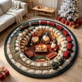 thumbnail image 6 of 3D Christmas Gnome Train Round Area Rug - Soft Non-Slip Washable Floor Mat for Living Room Bedroom Entryway Festive Holiday Decor, 6 of 7