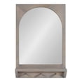 thumbnail image 3 of Kate and Laurel Andover Pub Mirror with Coat Hooks, 20 x 30, White, Decorative Wood Wall Mirror with Three Hanging Pegs and Small Display Shelf, 3 of 9