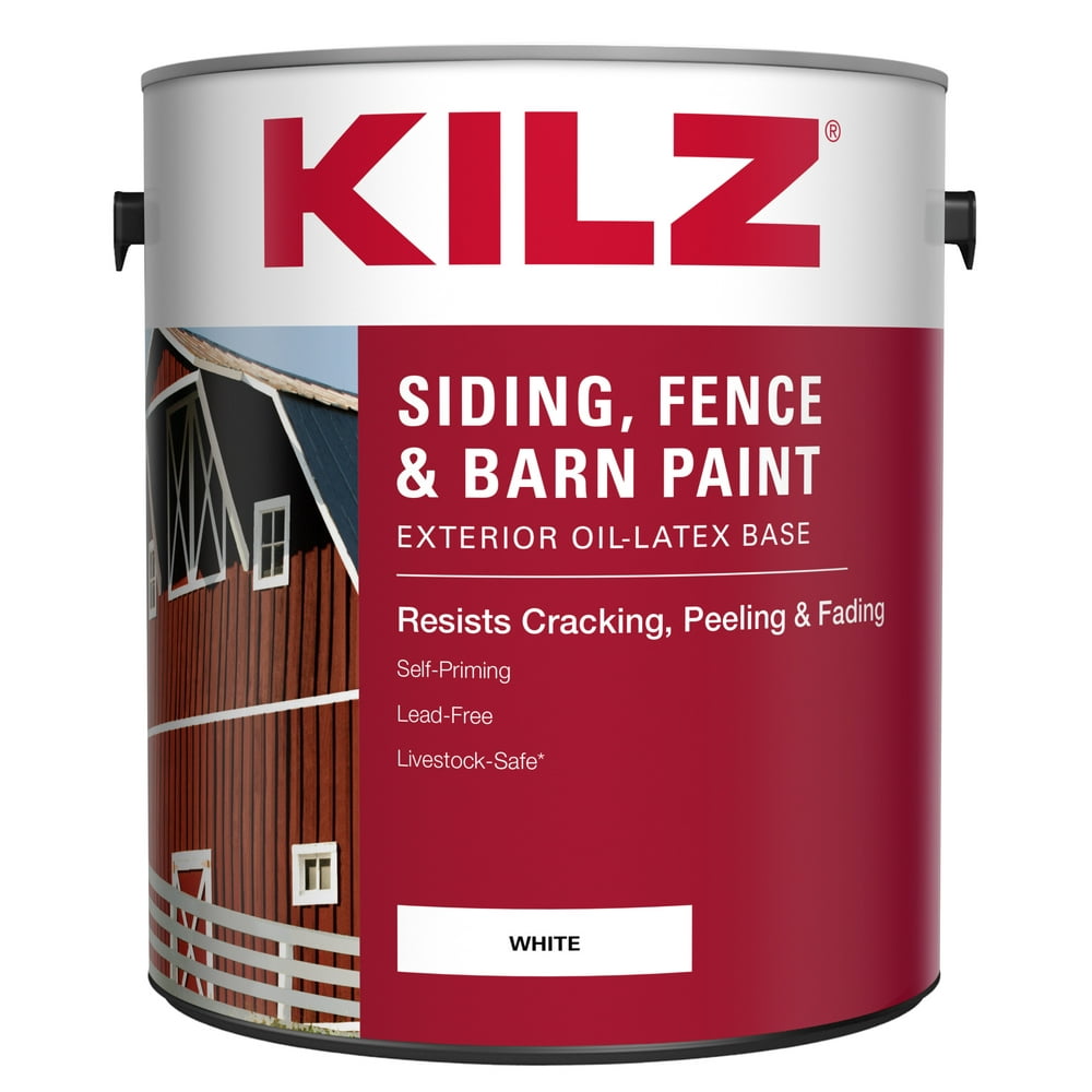 KILZ Barn Paint, White, 1 Gallon