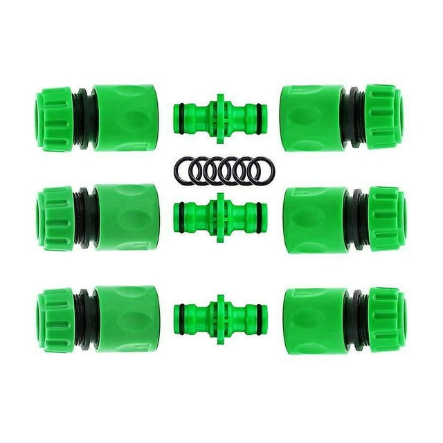 9 piezas Raccords D'arrosage Rapides Ensemble Pour Tuyau D'arrosage (6 piezas 1/2" Tuyau Rapides Raccord, 3 piezas doble conector)