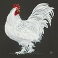 thumbnail image 2 of Hollihocks Art 26x26 Black Ornate Wood Framed with Double Matting Museum Art Print Titled - Rooster, 2 of 4