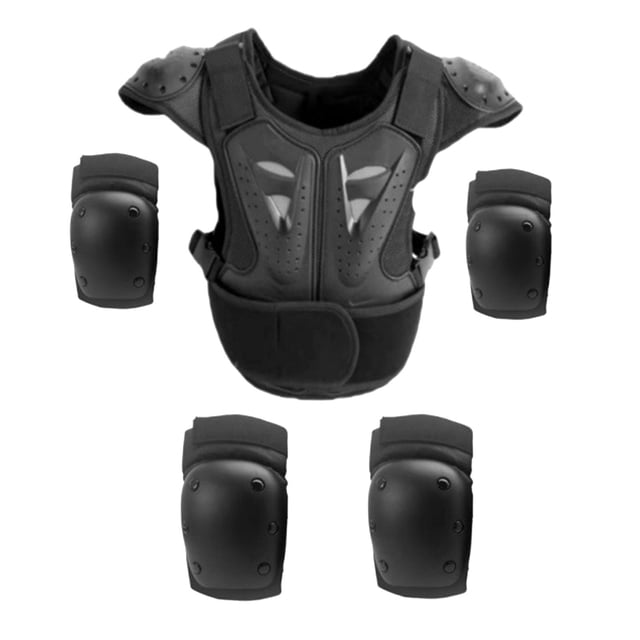 Chaleco de para niños, protectores de cuerpo completo, rodilleras, coderas y cinturón ajustable. Equipo de motociclismo para niños y niñas. Estilo A