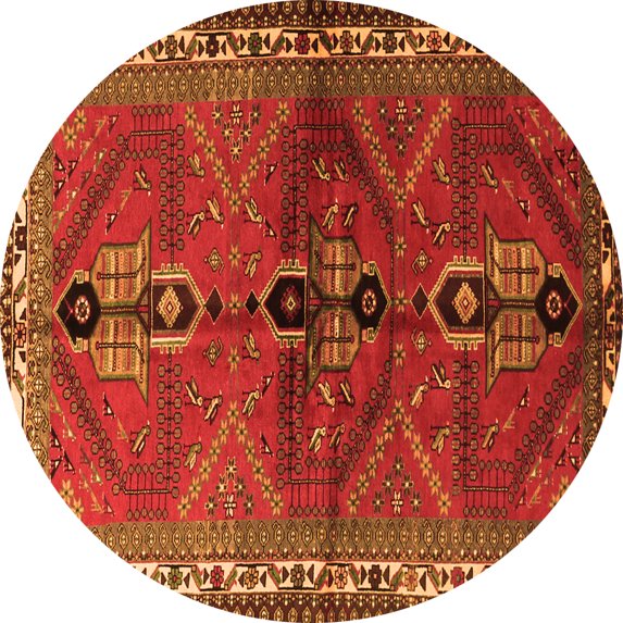 Ahgly Company Indoor Round Persian Orange Traditional Area Rugs, 8' Round
