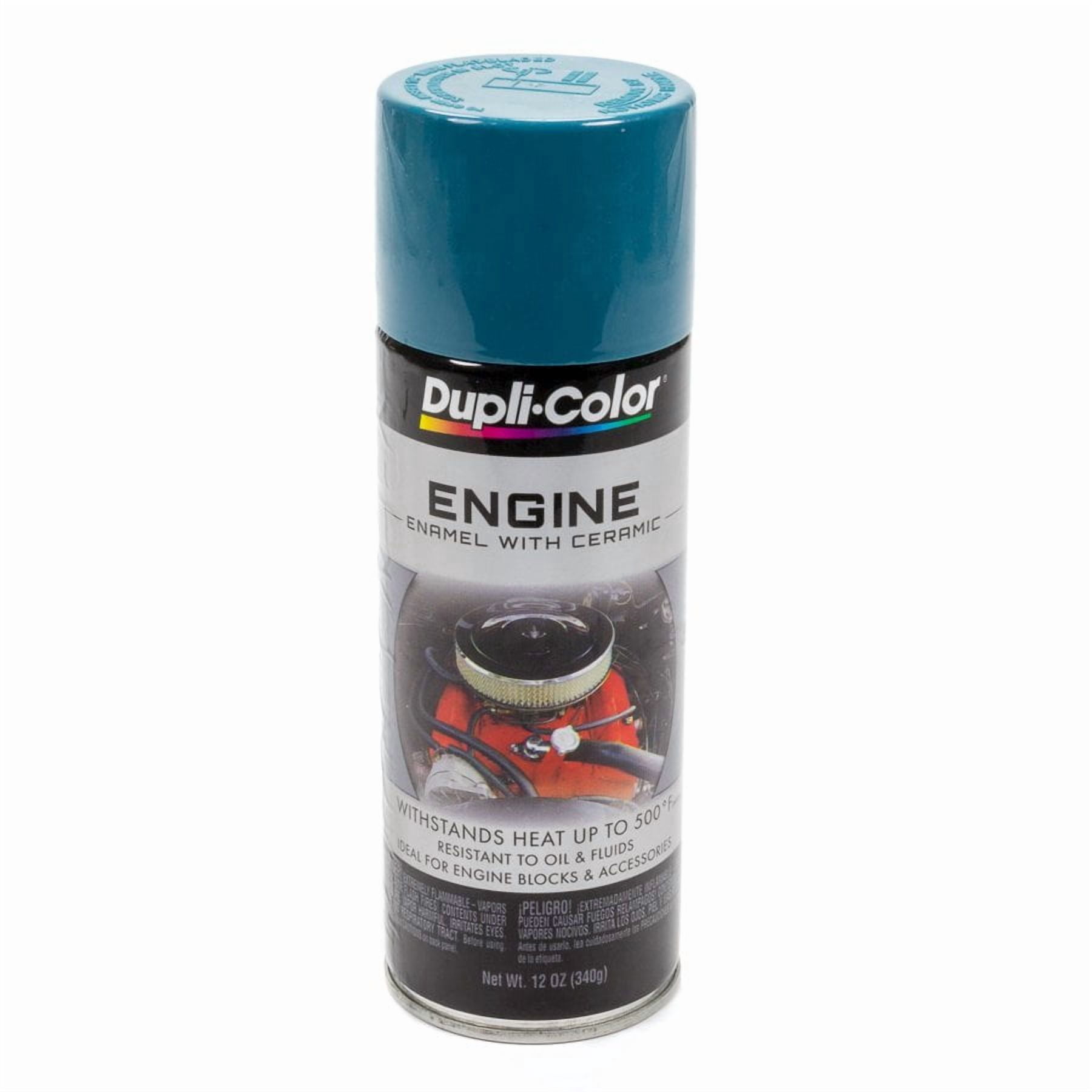 DupliColor Engine Enamel, Semi Gloss Black, Ceramic Spray Paint - 12oz, High Heat, Automotive, Car, 6 Pack Aerosol Can