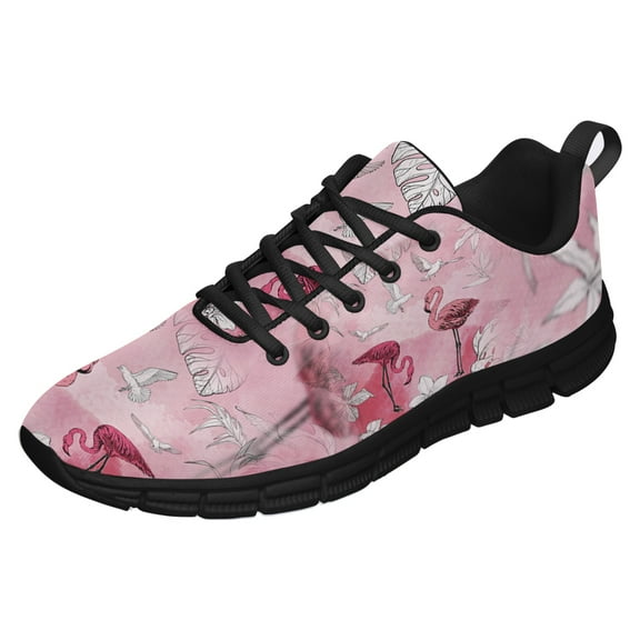 Flamingo Shoes for Men Women Running Sneakers Breathable Casual Sport Tennis Shoes Black Size 3.5
