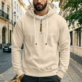 thumbnail image 2 of Mens Hoodie Half Zip Fleece Hoodys Top Breathable Fleece Sweatshirt Windproof Gym Training Tops Casual Fall Lounge Wear Lightweight Combat Jacket Tactical Hoody Coat for Athletic, 2 of 7