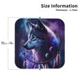 thumbnail image 2 of Drink Coasters, Feathered Wolf -PVC Leather Coasters Sets of 4 for Tabletop Protection - Bar Accessories, Coasters for Drinks Cup Aesthetic Coasters Home Office Decor Square, 2 of 5