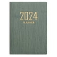 thumbnail image 1 of Flmtop A7 2024 English Planner Faux Leather Hardcover 180 Pages Ink-Proof Paper Mini Journal Dairy Pocket Notebook Student Supplies, 1 of 11