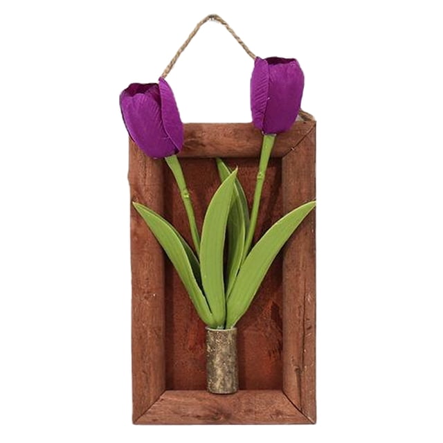 Tulipán Artificial, maceta montada en la pared, paisaje, planta artificial, decoración interior, flor falsa