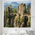 thumbnail image 1 of Medieval Tapestry, Famous Historical Bastion Bridge in Swiss Germany Middle Age Culture Heritage Art, Fabric Wall Hanging Decor for Bedroom Living Room Dorm, 5 Sizes, Grey Green, by Ambesonne, 1 of 1