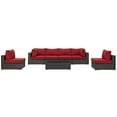 thumbnail image 5 of Modway Sojourn 7 Piece Outdoor Patio Sunbrella® Sectional Set in Canvas Red, 5 of 5