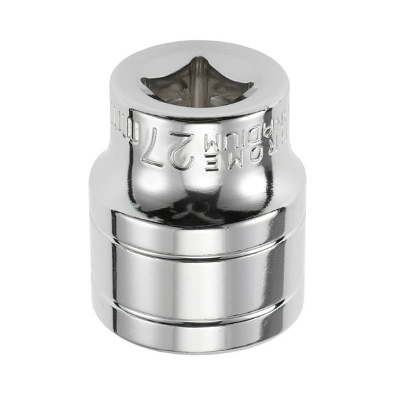 Unique Bargains 1/2 Inch Drive Impact Socket 27mm 6 Point Chrome Vanadium Steel 1 Pcs 44mm