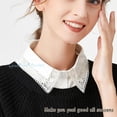 thumbnail image 3 of LoudSung Fake Collar Detachable Blouse Half Shirt Pearl Dickey False Collar Top Elegant for Women Girls, 3 of 7