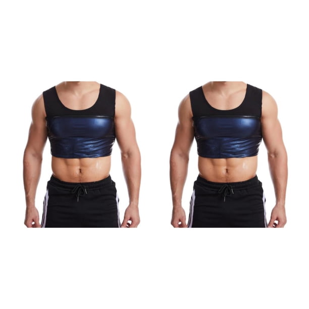 Sonducket Manténgase fresco y comprimido con la camiseta sin mangas de sauna transpirable para hombres Compress Tank Top Men Slimming Body Vest Type2 NO2