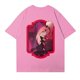 thumbnail image 4 of Hazbin Hotel Las mujeres de la moda casual de impresión de manga corta cuello redondo Pullover Tops Rosa/L, 4 of 4