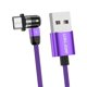 thumbnail image 5 of Cable USB de carga magnético trenzado de 540 degree con luz LED de 360 degree y 180 degree púrpura 0.5m Tipo-C, 5 of 7