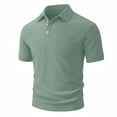 thumbnail image 4 of IWRICH Men's Corduroy Short Sleeve Polo Shirts Button up Solid Color T Shirts Summer Casual Stylish Textured Tops with Pocket GN2 S, 4 of 8