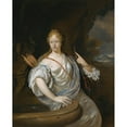 thumbnail image 2 of Adriaen van der Werff 20x24 Black Ornate Framed Double Matted Museum Art Print Titled: Portrait of a Lady Dressed as Diana (1686), 2 of 5