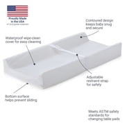 Kolcraft Waterproof Easy-Clean Contoured Diaper Changing Pad, White