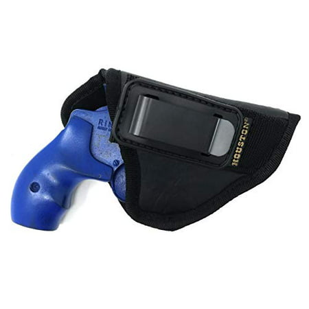 IWB TUCKABLE Revolver Holster by Houston - ECO Leather Concealed Carry Soft Material | Suede Interior for Protection | Fits Any 38 J Frames, S&W, Charter Arms, Rossi 38, Taurus,BG,LCR