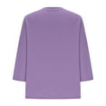 thumbnail image 6 of Fanxing 3/4 Length Sleeve Womens Tops with Hood Summer Breathable Button Down Shirts Loose Fit V Neck Pocket Hooded Blouses Purple,2xl, 6 of 7