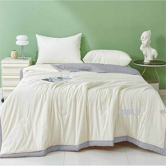 Specollect 2 Cool Summer Quilt Lightweight Quilt Set - Reversible All-Season Bedding, Ultra Breathable & Wrinkle-Free, Soft Microfiber with Pillow Shams, Summer 45x30x6cm