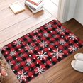 thumbnail image 4 of Yiaed Buffalo Plaid Snowflakes Print Flannel Doormat Mat Outdoor Indoor Door Mats,Welcome Matt Outdoor Front Door Mat Doormat Outdoor Mat Outdoor Mat,16"x24", 4 of 7