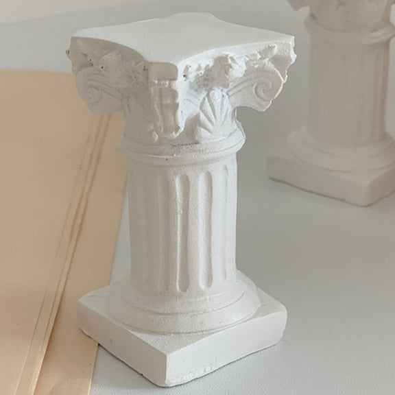 WEUVEB Mini Roman Pillar Decor Set of 3 Resin Sand Table Ornaments Indoor Decorative Accents