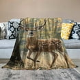 thumbnail image 2 of Orinice Deer Blanket Hunting Throw Blankets,Gifts for Kids Woman Adult &amp; Hunter Lovers,Lightweight Soft  ,Autumn Forest Rustic Wooden Frame Art,for Sofa Couch Bed Room Decor   40x50in, 2 of 6