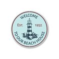 thumbnail image 2 of Beach House Lighthouse Novelty Sign, Metal Wall Decor - 12" Round, 2 of 4