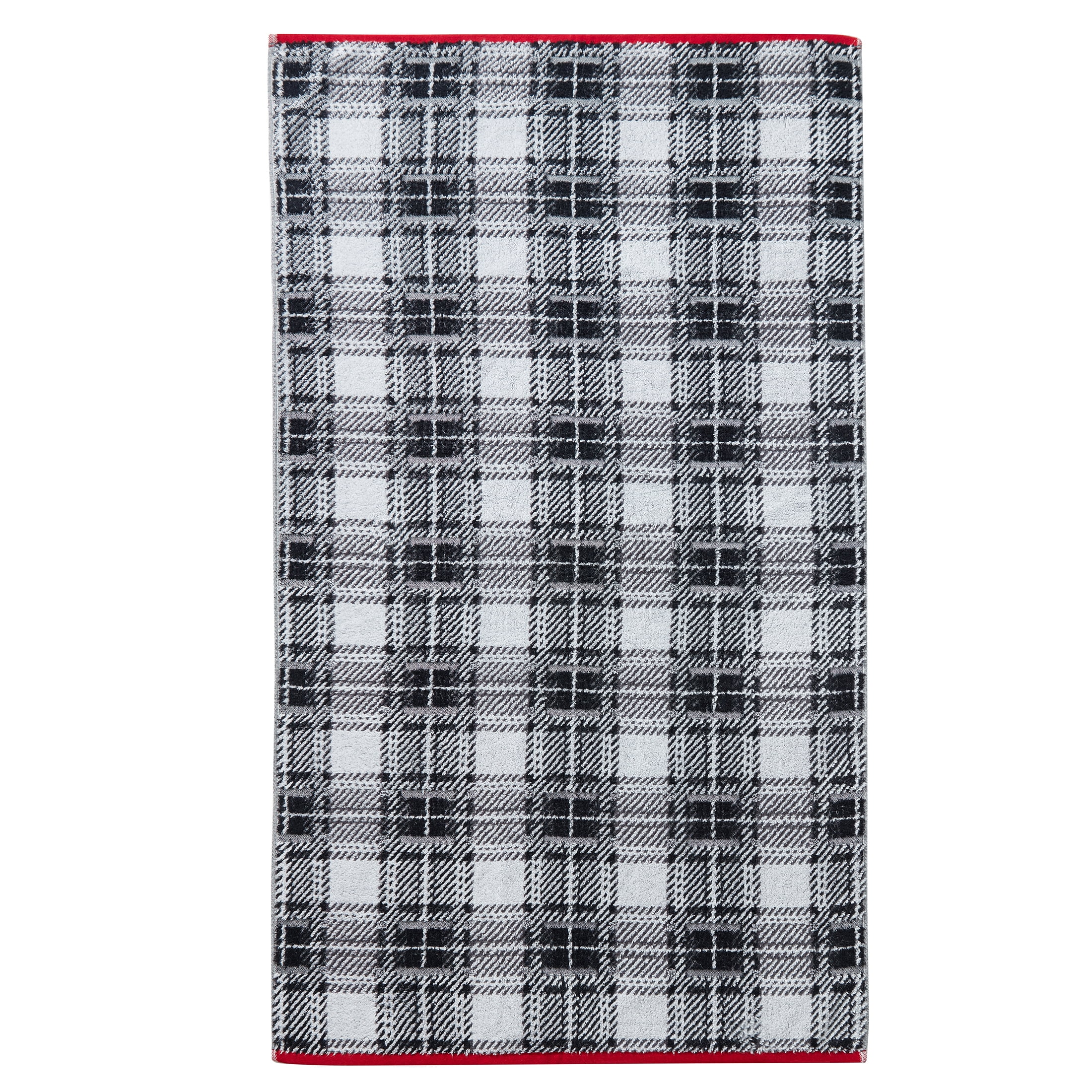 Black and white plaid bath towels sale