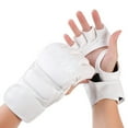 thumbnail image 3 of Leather Kickboxing Gloves Half Finger Boxing Gloves for Punching Bag Muay Thai Boxing Karate Taekwondo Sparring, White, 3 of 8