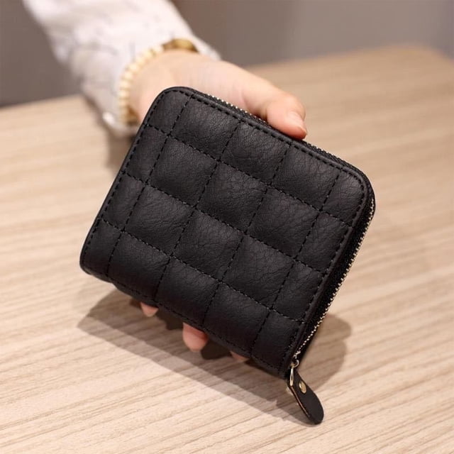 Stylish Women's Compact RFID Wallet - Premium PU Leather Card Holder with Zipper Pockets (Perfect Gift for Valentines/Mothers Day)