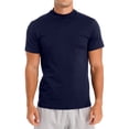 thumbnail image 1 of CHICTRY T-Shirt à Manches Courtes Col Montant pour Hommes, Demi-Col Roulé, sous-Vêtement Décontracté, Basique, Léger, Bleu Marine, B TTG, 1 of 7