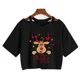 thumbnail image 2 of Camiseta de árbol de leopardo de Reno para mujer, ropa de Navidad, Tops cortos de Feliz Navidad, camiseta gótica Harajuku, camiseta de Mange de Año Nuevo, 2 of 4