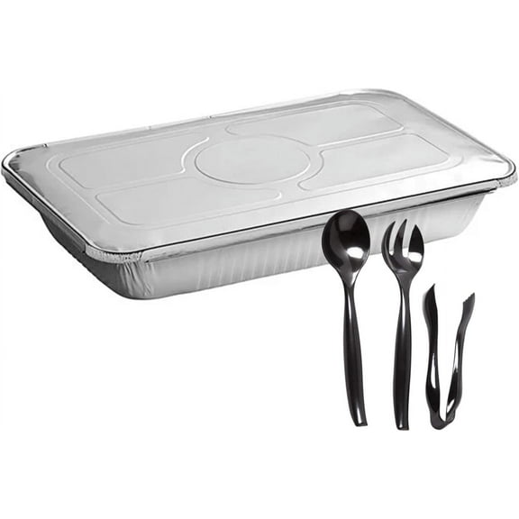 Aluminum Pans Trays Full Size Disposable Containers - 21x13 Inch Deep 10 Pack With Aluminum Lids Recyclable Pans Trays for Cooking Baking Storing Roasting Serving - Oven Air Fryer and Freezer Safe