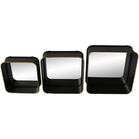 Moe S Azo Shadow 3 Piece Decorative Mirror Set In Black