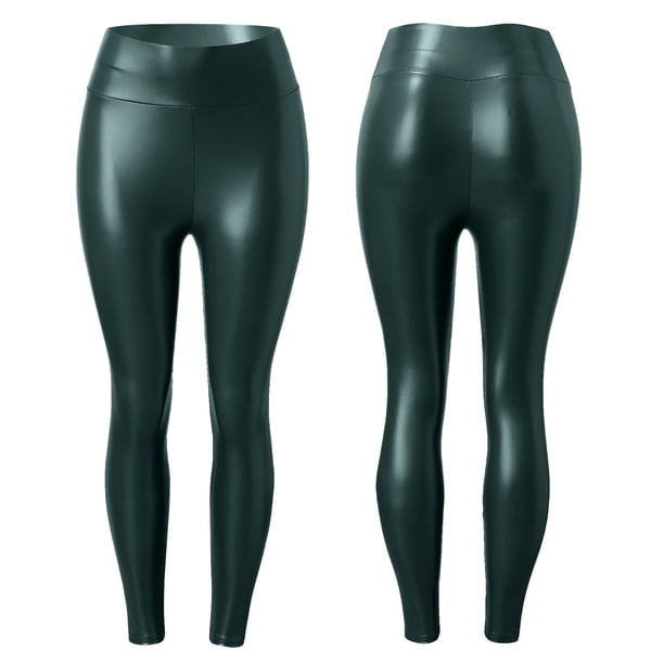 WILLBEST Pantalones Casuales para Mujer, Leggings de Cuero Holgados, Elásticos, de Cintura Alta, Cálidos y Ajustados, de Cuero Sintético, Ropa Informal de Invierno para el Día a Día. Chica