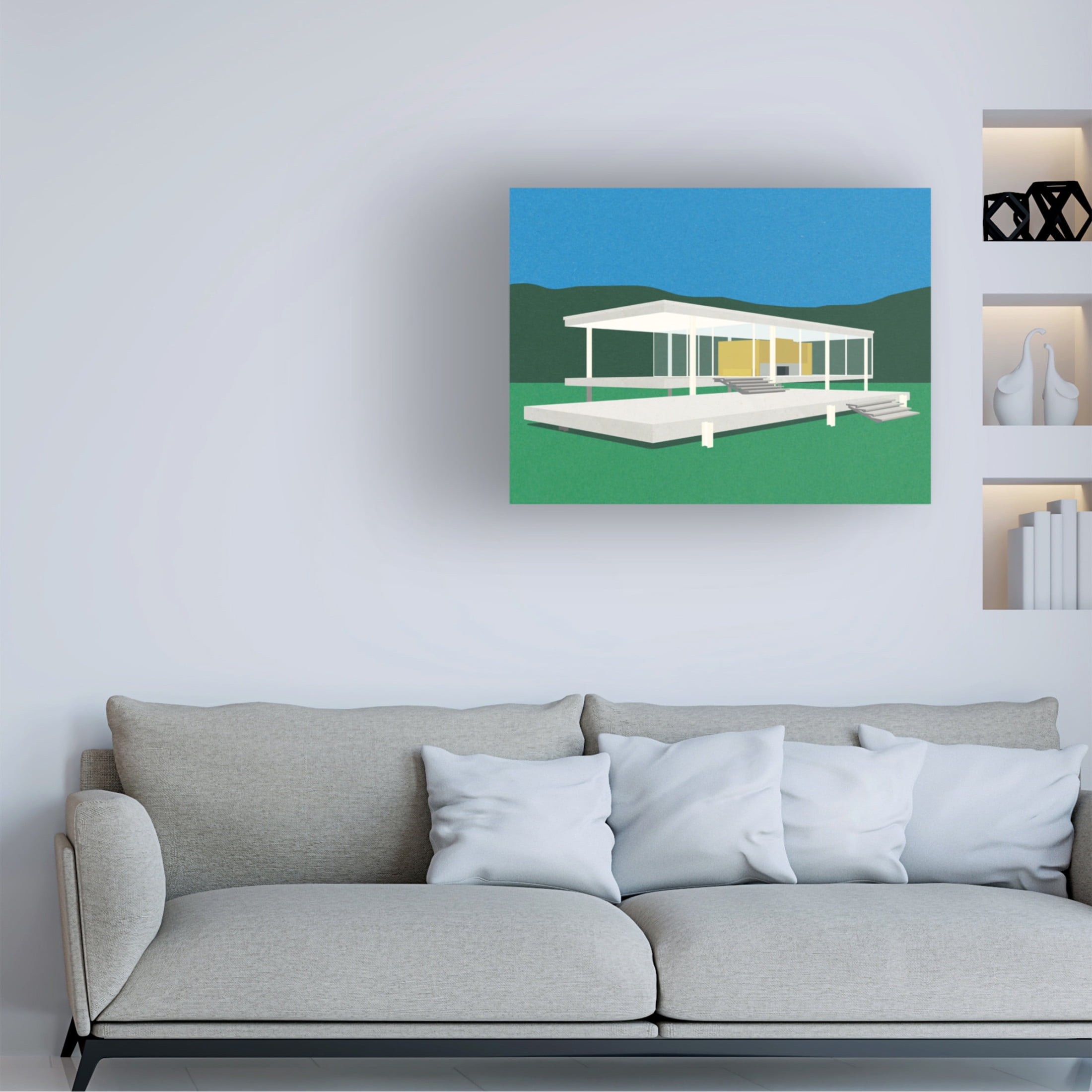 Trademark Fine Art Rosi Feist  Ludwig Mies Van Der Rohe Farnsworth House Canvas Wall Art