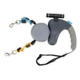 thumbnail image 2 of Laisse pour Chien Rétractable Double, Rotation 360 Double Tête 9.84 Pieds Laisse pour Animaux avec Lumière LED pour Deux Chiens jusqu'à 50 Lbs par, Laisse de Marche pour Animaux Design Absorbant les Chocs, 2 of 7