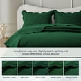 thumbnail image 6 of Moonlight20015 3 Piece Quilt Set Lightweight Microfiber Bedspread Modern Floral Embossing Emerald Green King, 6 of 9