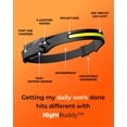 thumbnail image 3 of NightBuddy La linterna frontal LED original, linterna recargable para adultos, elementos esenciales para acampar, luces para mochileros, 4 veces más brillantes, otros faros, lámpara para la cabeza, 5, 3 of 5