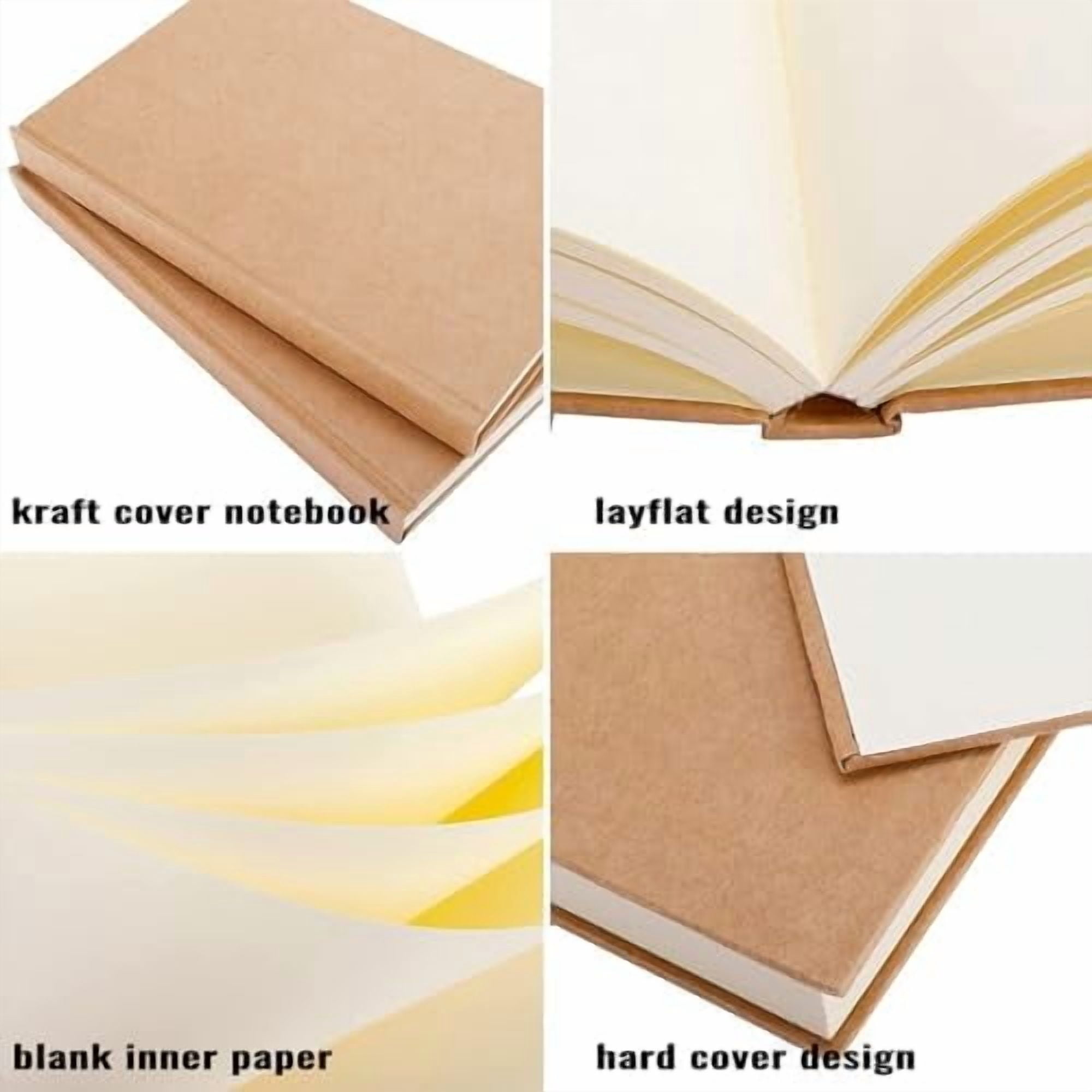 Tekola 3pcs Blank Notebook, A5 Hardcover Sketchbook 120 Sheets 240 Pages Unlined Notebook, 100gsm Paper, 5.6 x 8.2in, Journal for Drawing, Art, Travelers Gifts, Students and Office Supplies