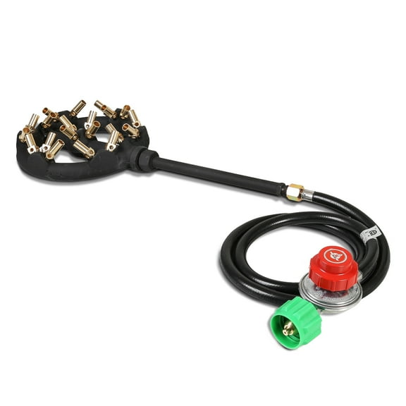 Concord Cast Iron Jet Burner Single Propane Outdoor Burner Head Assembly with Brass Flame Tips (Jet 20)
