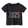 thumbnail image 4 of Big Kid Children's Casual Fashion Graduation Season Printed Round Neck Short Sleeved T Shirt Girls Oatmeal Top Girls Tops Age 5 Size 6 Tops for under Shirt for( 3 13 Years Old) 12-13 Years Black, 4 of 4