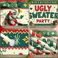 thumbnail image 4 of Snowman Ugly Sweater Party Banner Reindeer Festive Backdrop Colorful Stars Gift Boxes Christmas Background for Christmas Party Ugly Sweater Event Holiday Gathering, 4 of 9