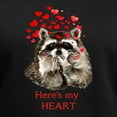 thumbnail image 3 of CafePress - Here's My Heart Cute Raccoon Blowing Kisses Quote - Women's V-Neck Dark T-Shirt, 3 of 4