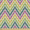 thumbnail image 2 of Chevron Upholstery Fabric by the Yard, Abstract Geometric Wavy Retro Pattern in Colorful Tones Zigzags Inspired Layout, Decorative Fabric for DIY and Home Accents, Multicolor by Ambesonne, 2 of 5