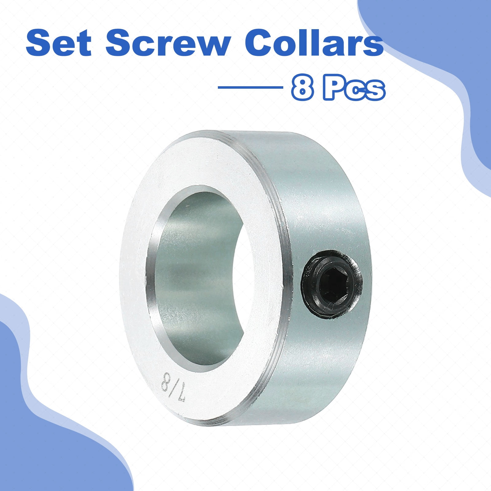 8pcs Set Screw Collars 7/8" Bore Carbon Steel Shaft Collars, 1-1/2" OD, 9/16" Width Lock Axle Collar Clamp